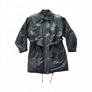 Wilson’s Leather Vintage Leather Trench Coat Women Size Large EUC